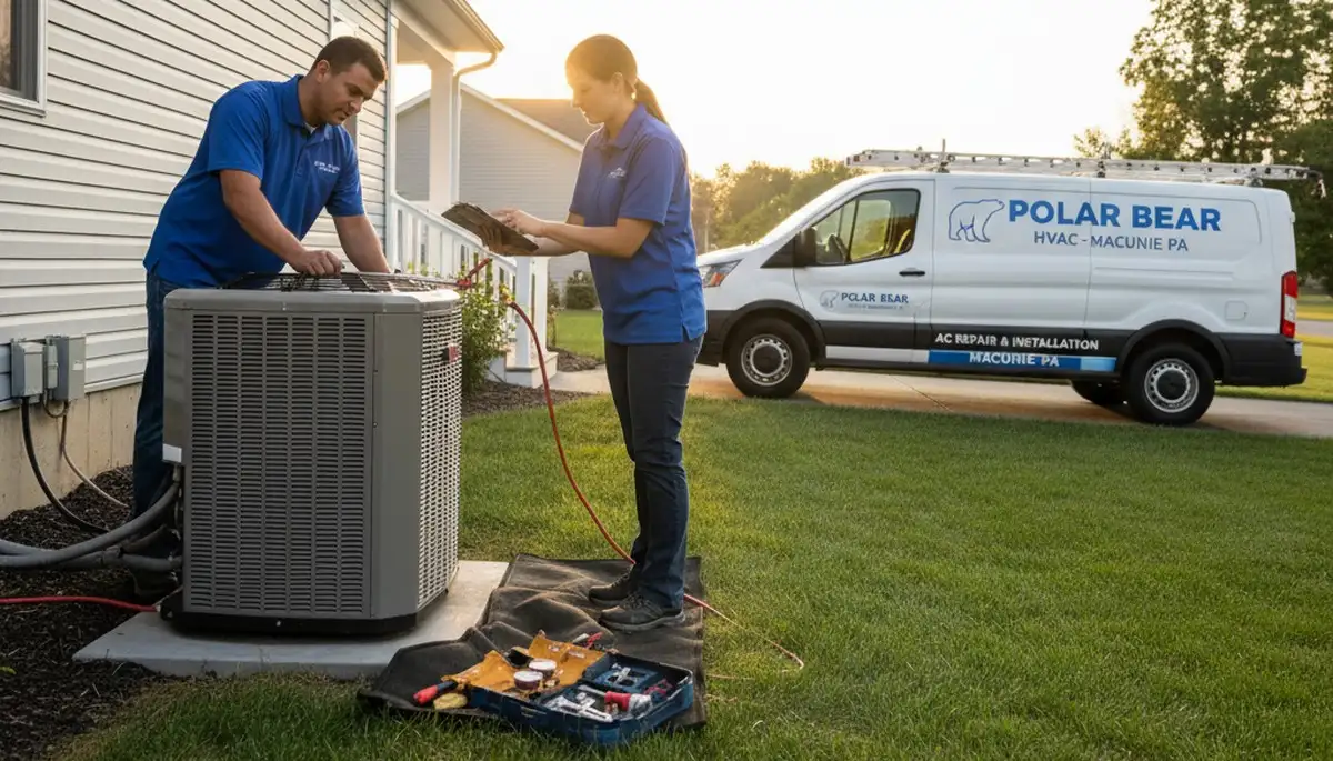 HVAC technician providing residential AC repair service in Allentown, PA