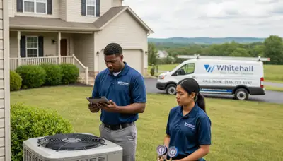 HVAC technician performing residential AC repair service in Allentown PA